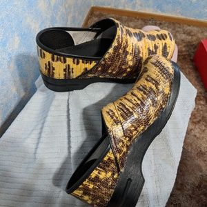 Dansko animal print clogs